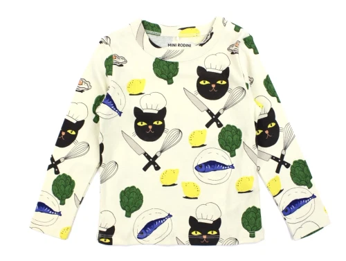 Mini Rodini multi chef cat print bluse